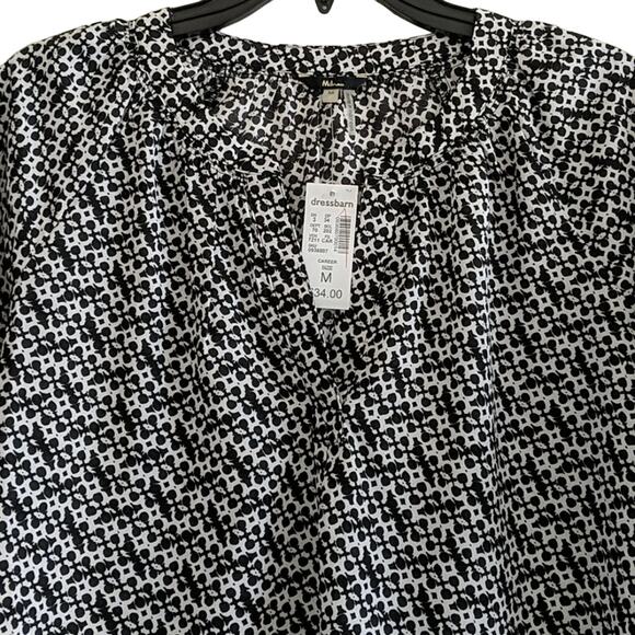 NWT Milano Black/White Blouse, M - Picture 2 of 6